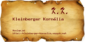 Kleinberger Kornélia névjegykártya